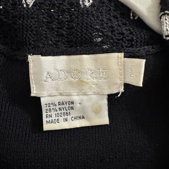 Vintage Adore Black & White Waterfall Cardigan L - Picture 2 of 4